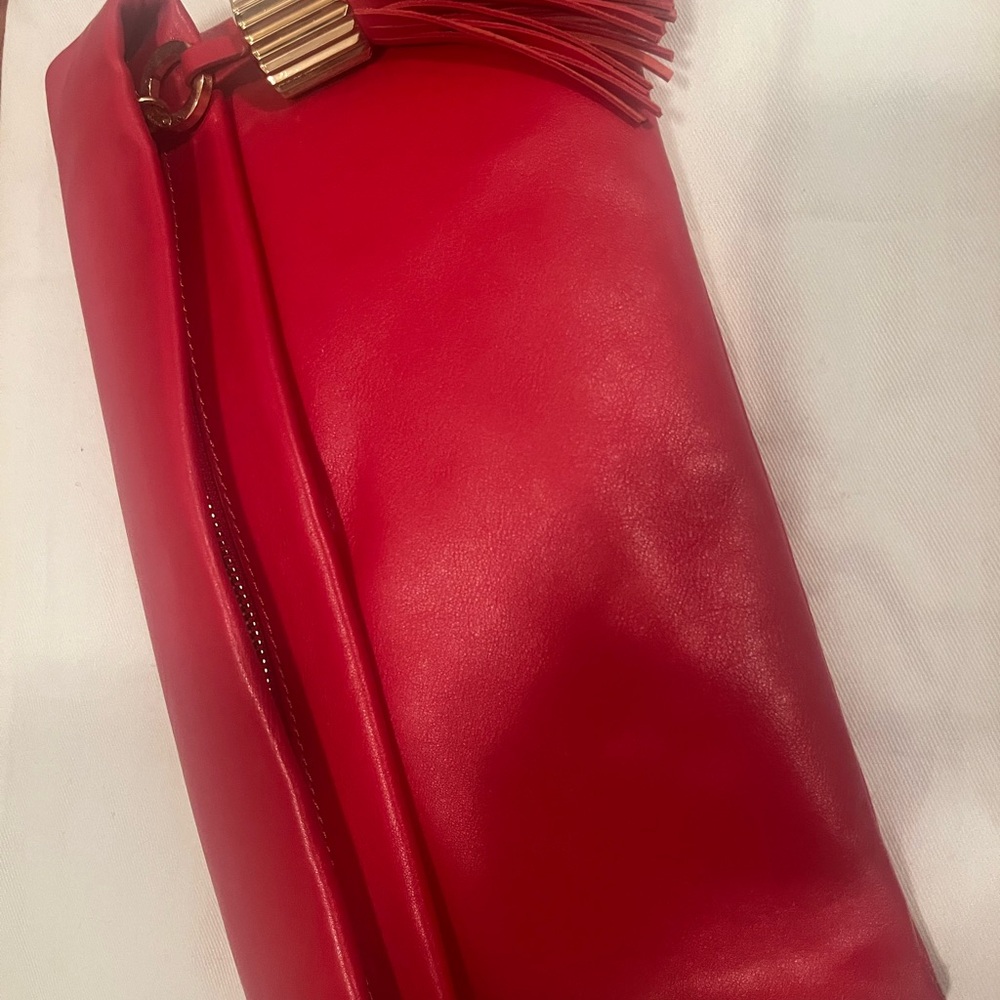 Brand new India Hicks, Red leather, Clutch with Tassel